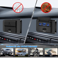 Carica l'immagine nel visualizzatore di Gallery, Presa USB 12V, 72W - Caricatore Triplo Porta con Ricarica Rapida Simultanea (2xQC3.0 + PD), Interruttore On/Off, Presa U