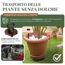 Carica l'immagine nel visualizzatore di Gallery, Set 2 Portavasi con Ruote Ø 30 cm