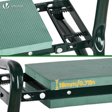 Carica l'immagine nel visualizzatore di Gallery, VOUNOT® Inginocchiatoio da Giardino 2 in 1, Sgabello Pieghevole con Cuscino Morbido in EVA e Borsa Porta Attrezzi, Struttura in Acciaio Robusta, Ideale per Giardinieri, Verde