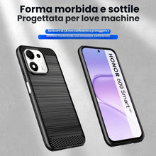 Carica l'immagine nel visualizzatore di Gallery, Custodia Cover per Honor 600 Smart 5G e 2 Vetro Temperato, Spazzolata e Fibra di Carbonio Morbido Silicone TPU Antigraff
