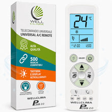 Carica l'immagine nel visualizzatore di Gallery, Wellclima Plus 2.0 – Telecomando Universale per Condizionatore con la Maggiore Compatibilità sul Mercato, Tastiera e Dis