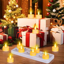 Carica l'immagine nel visualizzatore di Gallery, 12 Pezzi Candele a LED Ricaricabili, Candele LED Fiamma Oscillante Realistica con Base di Ricarica, Timer e Telecomando 