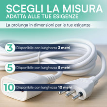 Carica l'immagine nel visualizzatore di Gallery, TEMPO DI SALDI Prolunga elettrica 10 Metri Flessibile e Resistente, con Spina Elettrica e Presa 16A Bipasso. Cavo Prolun