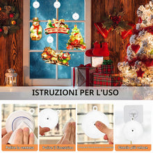Carica l'immagine nel visualizzatore di Gallery, YeahBoom 4 Pezzi Lampada a Ventosa Per Natale,LED Luci Finestra Ventosa Natale,Motivo Dipinto Su Entrambi i Lati,Bordi S
