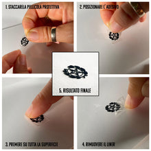 Carica l'immagine nel visualizzatore di Gallery, Bollino Adesivo per Targa Auto e Moto con Stemma Logo RI, Nero, 4 Pz