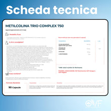Carica l'immagine nel visualizzatore di Gallery, OVF Citicolina Integratore Metilcolina Trio Complex 90 Cps, Integratore Memoria e Concentrazione per supporto delle Funz
