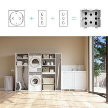 Carica l'immagine nel visualizzatore di Gallery, 4Box 4B.V14.H21, Side, Presa da Incasso Multistandard 1 Schuko + 2 Bipasso, Compatibile con Vimar Plana, 250 V, Bianca