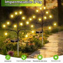 Carica l'immagine nel visualizzatore di Gallery, FIFlying Luci solari da giardino per esterni, 2 pezzo 12 LED Illuminazione da giardino Firefly 2 modalità Forma flessibi