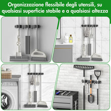 Carica l'immagine nel visualizzatore di Gallery, Radikor Portascope da Muro, Porta Scopa con 3 Supporti e 2 Ganci