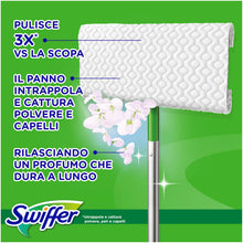 Carica l'immagine nel visualizzatore di Gallery, Swiffer Starter Kit Manico Scopa + 8 Panni Pavimenti + 3 Lavapavimenti