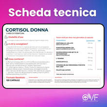 Carica l'immagine nel visualizzatore di Gallery, OVF Cortisol Donna Integratore con Fosfatidilserina Griffonia 5HTP Ashwagandha ksm-66 e L-Teanina 120 Capsule Supporto P