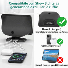 Carica l'immagine nel visualizzatore di Gallery, Supporto per Show 8 3a gen e telefono - PlusAcc Supporto stazione di ricarica regolabile con porta USB-C/A due, compatib