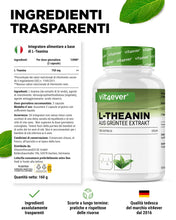 Carica l'immagine nel visualizzatore di Gallery, vit4ever L-Teanina - 180 Capsule - 750 mg al giorno