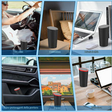 Carica l'immagine nel visualizzatore di Gallery, TZEKING Pattumiera per auto con coperchio, mini pattumiera portatile con 5 rotoli impermeabile anti-odore lavabile, per 