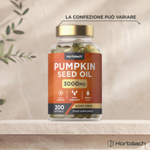 Carica l'immagine nel visualizzatore di Gallery, Olio di Semi di Zucca Capsule 3000 mg - Pumpkin Seed Oil Integratore