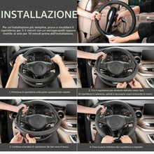 Carica l'immagine nel visualizzatore di Gallery, COFIT Coprivolante Auto in Pelle Microfibra Traspirante e Antiscivolo Copri Volante con Marcatura Centrale Copristerzo R