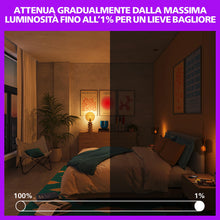 Carica l'immagine nel visualizzatore di Gallery, Philips Smart LED Lamp Filament 2-pack - Illuminazione LED intelligente - Luce bianca calda o fredda - E27-60W - Traspar