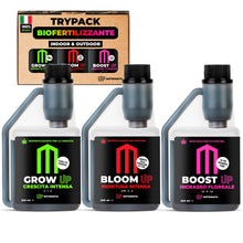 Carica l'immagine nel visualizzatore di Gallery, UP NUTRIENTS Trypack Fertilizzante Grow, Bloom &amp; Boost 250 ml | Concime 100% Organico per Interno &amp; Esterno | Radicazion