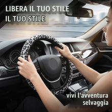 Carica l'immagine nel visualizzatore di Gallery, Coprivolante Auto Universale 38cm Leopardato Grigio, Protezione Volante Antiscivolo e Traspirante, Accessori Interni Aut