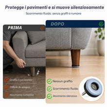 Carica l'immagine nel visualizzatore di Gallery, 40 Pezzi Piedini per Mobili in Teflon, Feltrini per Mobili Pesanti Ø 19 Mm con 40 Viti in Acciaio Inox e 2 Punte, Tondo 