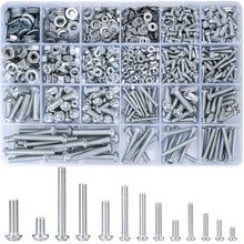 Carica l'immagine nel visualizzatore di Gallery, Vwoqiy 1080 pezzi Set di viti M3 M4 M5 M6 da con dadi e rondelle esagonali, viti a testa tonda, kit di assortimento di v