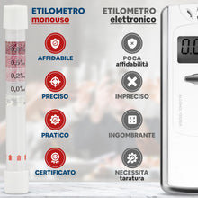 Carica l'immagine nel visualizzatore di Gallery, 10x Alcol Test USA e Getta Certificato Portatile e Affidabile