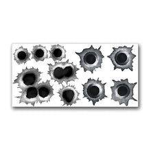 Carica l'immagine nel visualizzatore di Gallery, iSecur Set 10 adesivi fori di proiettile nero/grigio - kfz153
