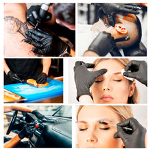 Carica l'immagine nel visualizzatore di Gallery, R MOVE 100 guanti in nitrile monouso neri M senza polvere, gloves ambidestri usa e getta per alimenti, non sterili, senz