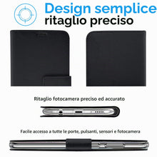 Carica l'immagine nel visualizzatore di Gallery, Newtop HQ Lateral Cover Custodia Libro Flip Magnetica Portafoglio Simil Pelle Stand Compatibile per Samsung Galaxy A20E 