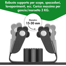 Carica l'immagine nel visualizzatore di Gallery, Radikor Portascope da Muro, Porta Scopa con 3 Supporti e 2 Ganci
