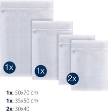 Carica l'immagine nel visualizzatore di Gallery, Domopak Living Set 4 Sacchetti Salvabucato, Reti per Lavatrice con Cerniera, 50x70/35x50/30x40 (2pcs) cm, Bianco