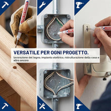 Carica l'immagine nel visualizzatore di Gallery, 12 Pezzi Pennarelli per Fori Profondi Marcatore a Punta Lunga per Carpentiere Pennarello Indelebile Professionale per Ca