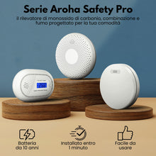Carica l'immagine nel visualizzatore di Gallery, Aroha Safety Pro Rilevatore Di Fumo E Monossido Di Carbonio - Batteria Da 10 Anni - Allarme Antincendio &amp; Rilevatore Mon