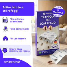 Carica l'immagine nel visualizzatore di Gallery, Wolkenfeld 12 Trappole Scarafaggi e Blatte da Interno – Esca Naturale Adesiva per Disinfestazione Casa – Alternativa a G
