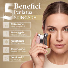 Carica l'immagine nel visualizzatore di Gallery, Spazzola Coreana Linfatica Viso 2 in 1 Acciaio Inox e Rullo in Quarzo Rosa