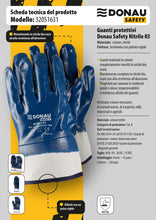 Carica l'immagine nel visualizzatore di Gallery, DONAU SAFETY Guanti da lavoro in nitrile completamente rivestito/blu scuro/taglia 10, 12 paia/guanti/impermeabile resist