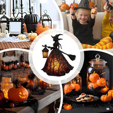 Carica l'immagine nel visualizzatore di Gallery, Lampada strega di Halloween, lampada da notte gotica con cappello da strega spettrale e luce calda, decorazioni di Hallo