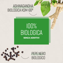 Carica l'immagine nel visualizzatore di Gallery, Ashwagandha KSM-66 Capsule Bio | 5500 mg Derivato da 550 mg di Estratto Alta Concentrazione in Polvere | 3 Mesi | Ashwag