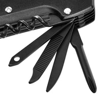 Carica l'immagine nel visualizzatore di Gallery, Amazon Basics Coltello multiuso tascabile 15 in 1 con custodia, Nero