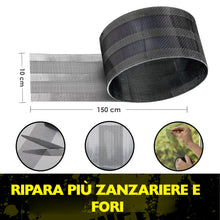 Carica l'immagine nel visualizzatore di Gallery, Nastro Adesivo Nero per Riparazione Zanzariere - Extra Resistente Nero - 10cm x 150cm per Zanzariere e Zanzariere Antiza