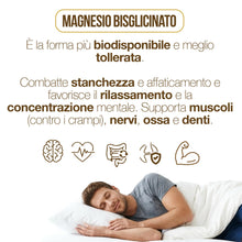 Carica l'immagine nel visualizzatore di Gallery, Magnesio Bisglicinato 120 Capsule con Vitamine B1, B5, B6 per Stanchezza