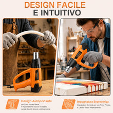Carica l'immagine nel visualizzatore di Gallery, AIUNAOM Pistola Termica 2000W Pistola ad Aria Calda Professionale 9 livelli di temperatura regolabile 50℃- 650℃ con 6 Ac