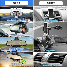 Carica l'immagine nel visualizzatore di Gallery, UKOFEW Supporto per telefono specchietto retrovisore，supporto per cellulare universale per auto girevole a 360° e retrat