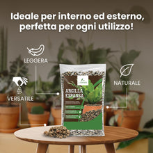 Carica l'immagine nel visualizzatore di Gallery, LERAVA® Argilla Espansa per Piante in Vaso (1L) - Drenante Leggero e Resistente - Argilla per Piante a PH Neutro - Subst