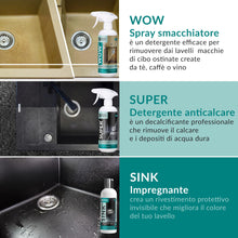 Carica l'immagine nel visualizzatore di Gallery, Shieldon Protects Kit per il rinnovamento dei lavelli – Detergente anticalcare, spray smacchiatore e impregnante nano - 