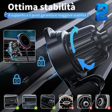 Carica l'immagine nel visualizzatore di Gallery, MANKIW Caricatore Auto per MagSafe, 15W Caricatore Wireless Auto per iPhone 17/16/15/14/13/12, Supporto Telefono da Auto