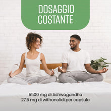 Carica l'immagine nel visualizzatore di Gallery, Ashwagandha KSM-66 Capsule Bio | 5500 mg Derivato da 550 mg di Estratto Alta Concentrazione in Polvere | 3 Mesi | Ashwag