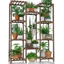 Carica l'immagine nel visualizzatore di Gallery, Bamworld Porta Piante da Esterno Scaffale per Piante da Interno Alto Supporto per Piante Legno Sostiene più Vasi Arredo 