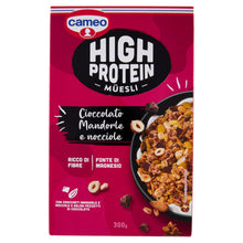 Carica l'immagine nel visualizzatore di Gallery, Cameo High Protein Muesli, Cereali Proteici Con Cioccolato Fondente, Croccanti Mandorle E Nocciole Tostate, Muesli Prote