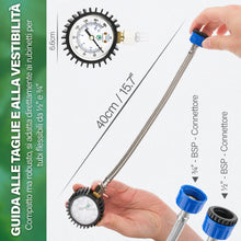Carica l'immagine nel visualizzatore di Gallery, Manometro di Pressione dell'acqua di Rete 0 – 11 bar/0 – 160 PSI